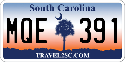 SC license plate MQE391