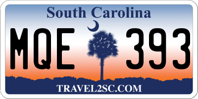 SC license plate MQE393