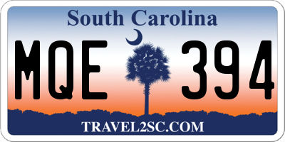 SC license plate MQE394