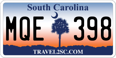 SC license plate MQE398