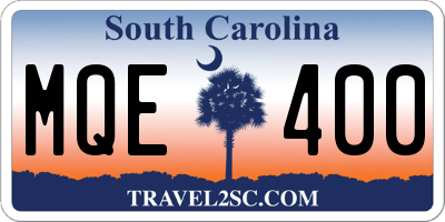SC license plate MQE400