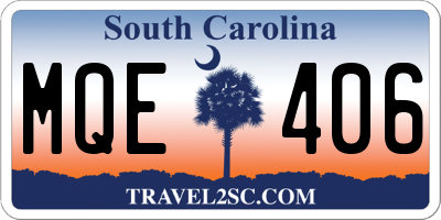 SC license plate MQE406