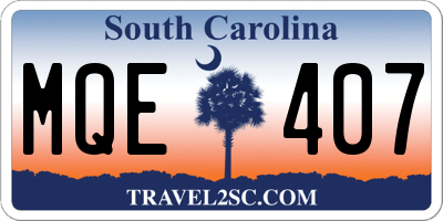 SC license plate MQE407