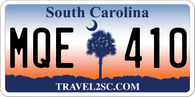 SC license plate MQE410