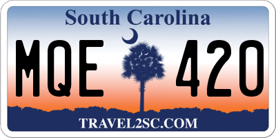 SC license plate MQE420