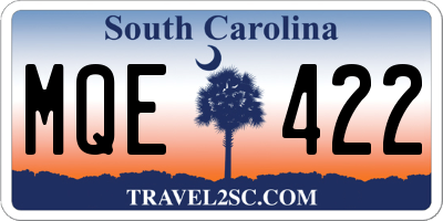 SC license plate MQE422