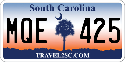 SC license plate MQE425