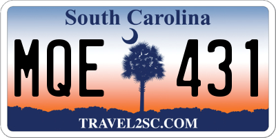 SC license plate MQE431