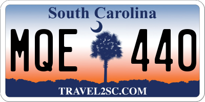 SC license plate MQE440