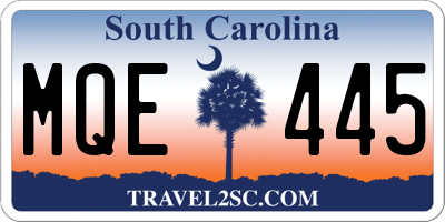 SC license plate MQE445