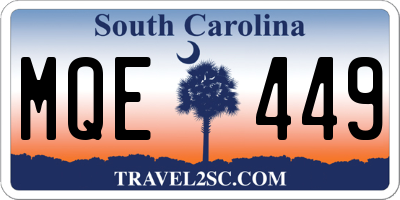SC license plate MQE449