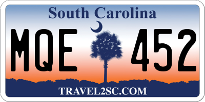 SC license plate MQE452