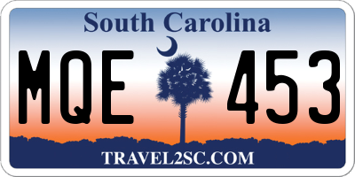 SC license plate MQE453