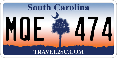 SC license plate MQE474
