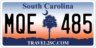SC license plate MQE485