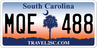 SC license plate MQE488