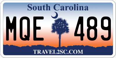 SC license plate MQE489