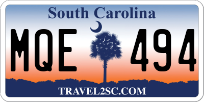 SC license plate MQE494