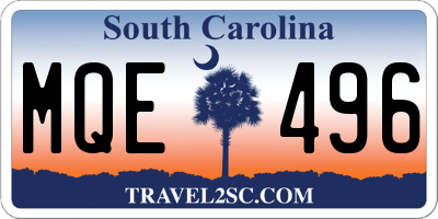 SC license plate MQE496