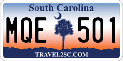 SC license plate MQE501