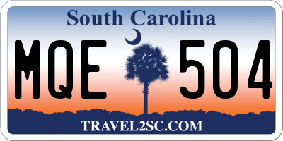 SC license plate MQE504