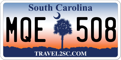 SC license plate MQE508