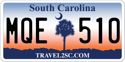 SC license plate MQE510