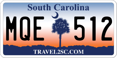 SC license plate MQE512
