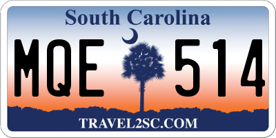 SC license plate MQE514