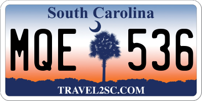 SC license plate MQE536
