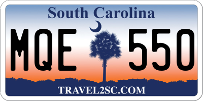 SC license plate MQE550