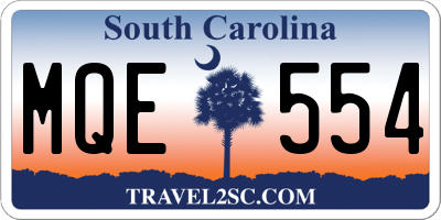 SC license plate MQE554