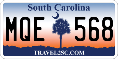 SC license plate MQE568