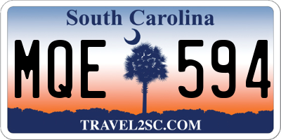 SC license plate MQE594