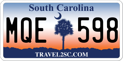 SC license plate MQE598