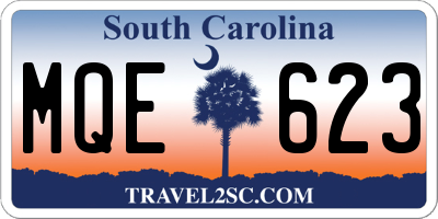 SC license plate MQE623