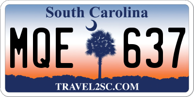 SC license plate MQE637