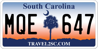 SC license plate MQE647