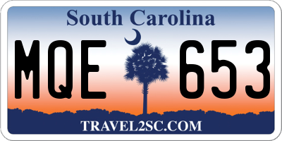 SC license plate MQE653