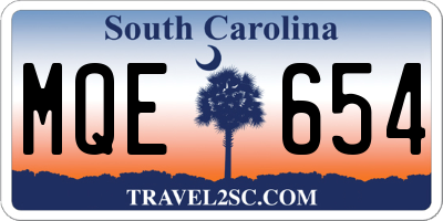 SC license plate MQE654