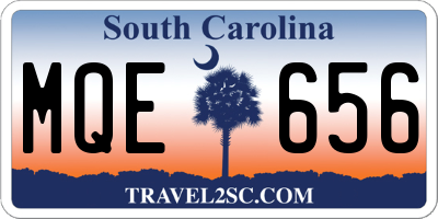 SC license plate MQE656