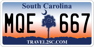 SC license plate MQE667