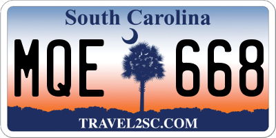 SC license plate MQE668