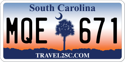 SC license plate MQE671