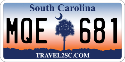 SC license plate MQE681