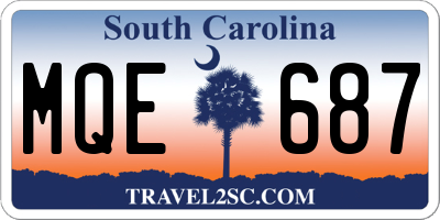 SC license plate MQE687