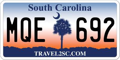 SC license plate MQE692