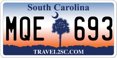 SC license plate MQE693