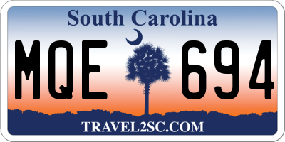 SC license plate MQE694