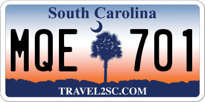 SC license plate MQE701